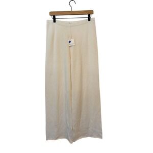 NWT Frette Collection Silk Blend Wide Leg Lounge Pants Ivory Made Italy M